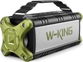 W-KING Bluetooth Speaker, 90W Max Portable Speakers Wireless Bluetooth, IPX6 Waterproof Outdoor Speaker Loud with 50W Deep Bass, Hi-Fi Audio, 40H Playback, Built-in Power Bank, Stereo Pairing, EQ, TF