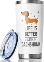 Dachshund Gifts for Women Men, Sausage Dog Gifts for Her, 20oz Stainless Steel Dachshund Mug Presents, Cute Sausage Dog Mugs Gift for Dogs Lovers Owners Birthday