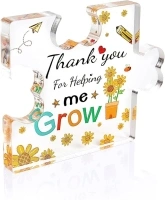 Teacher Gifts for Women Men, Thank You Teacher Appreciation Gifts, Personalised Puzzle-Shaped Acrylic Plaque Presents for Teaching Assistant, Nursery Leaving Gift