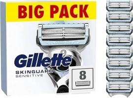 Gillette SkinGuard Sensitive Razor Blades Men, Gillette Razors for Men, Pack of 8 Razor Blade Refills with Precision Trimmer, Fits All Skinguard ProGlide ProShield and Fusion5 Handles, Men
