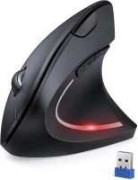 TECKNET Ergonomic Mouse, 4800DPI Wireless Vertical Mouse 6-Button Silent Mice with 5 Adjustable Levels DPI, USB Receiver, 2.4G Cordless Computer Mouse Optical Wireless Mouse for Laptop, PC, Mac