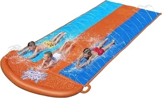 Bestway H20GO Triple Lane Slip and Slide | Inflatable Water Slide Age 3+ for Kids and Adults, Summer Garden Outdoor Toy with Built-in Sprinklers, Multiple Sizes