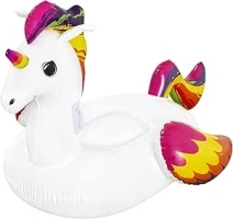Bestway Unicorn Pool Float, Kids Inflatable Ride-On with Handles, Inflatable Beach Toys