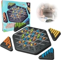 Chain Triangle Chess Game Age 3+, Funny Kids Strategy Game, Triggle Board Game Educational Brain Teaser Strategy Game, Portable Fun Night Chess Set for Adults and Kids