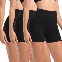 Leafigure 3 Packs Gym Shorts for Women High Waisted Athletic Shorts Workout Light Running Cycling Buttery Soft Yoga Shorts