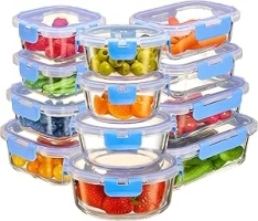 24-Piece Superior Glass Food Storage Containers Set - Airtight BPA-Free Locking Lids - 100% Leakproof Borosilicate Glass Meal Prep Food Containers With Lids - Freezer to Oven Safe Takeaway Lunch Boxes