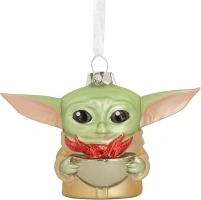 Hallmark Grogu Glass Ornament, Star Wars Tree Decoration, The Mandalorian, Glass Hanging Ornament, Hanging Ornament, Gifts for Christmas