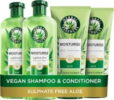 Herbal Essences Sulphate Free Shampoo and Conditioner Set For Dry Hair Including Curly and Wavy, Hydrate, Cleanse and Nourish, Sulfate Free & Vegan, VALUE PACK, 2x350ml Shampoo, 2x 250ml Conditioner