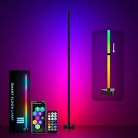 MIWATT RGB Corner Floor Lamp, 143CM Color Changing LED Corner Lamp with APP Control, Modern Standing Lamp with Music Sync and 16 Million DIY Colors, Heavy Base for Bedroom Living Room Gaming Room