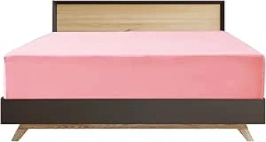 Ev Dekor Extra Deep Fitted Sheet Super King, Blush - Deep Pocket Bedsheet 16inch (40 cm) Soft Brushed Microfiber Fabric - Shrinkage and Fade Resistant - Bottom Sheet - Double Bed Fitted Sheets