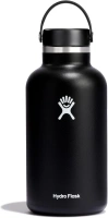 Hydro Flask - Water Bottle 1893 ml (64 oz) - Vacuum Insulated Stainless Steel Water Bottle with Leak Proof Flex Cap and Powder Coat - Wide Mouth - Black