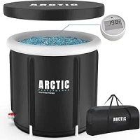 Arctic Performance® Ice Bath Tub for Recovery – 400L XL Portable Cold Water Therapy Tub for Athletes – 5-Layer Insulated Cold Plunge Pool with Thermo-Tech Thermometer & Bag – Outdoor Black