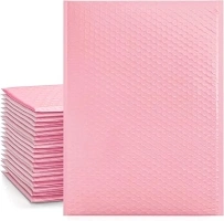 Switory 25Pcs Poly Bubble Mailers Padded Envelopes Bulk Bubble Lined Wrap Polymailer Bags for Shipping/Packaging/Mailing Self Seal, Pale Pink (Inside Size: 26.7x38cm)