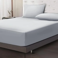 Moonlight Bedding Fitted Sheet 40 Cm Extra Deep Pocket Bed Sheets 16 inch Ultra Soft Bottom Sheet Brushed Microfiber Breathable Shrinkage and Fade Resistant (Silver, King)