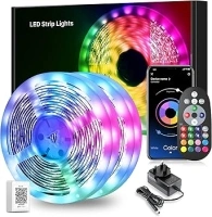 Mexllex LED Strip Lights 30M, Music Sync Color Changing RGB LED Strip with Remote, Sensitive Built-in Mic, App Controlled LED Lights, RGB LED Light Strip(APP+Remote+Mic)