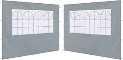 ABCCANOPY 2 Pack of 3M Gazebo Marquee Replacement Exchangeable Side Panel Wall Panels Walls,Grey