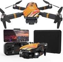 TTROARDS TT19 Mini Drone with Camera for Kids, 4K HD Camera 270° Obstacle Avoidance Brushless Motor Level 3 Wind Resistance, Foldable Quadcopter Drones for Beginners Gift Toy, Orange