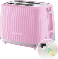 Russell Hobbs Eden 2 Slice Toaster (6 Browning settings, High lift feature, Frozen, reheat, cancel functions, Removable crumb tray, 800W, Raspberry) 27372