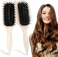 2pcs Curly Hair Brush, Hair Brush Detangler, Detangle Hair Brush Women Men, Curl Define Styling Brush for Detangling, Combing and Shaping, Curl Brush Hair Comb for All Hair Type (white)