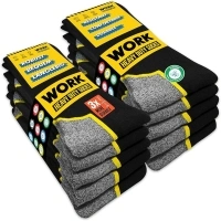 SOXCO WORK Socks for Men Crew Length Black Heavy Duty Socks 10 Pairs