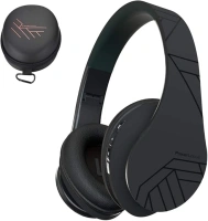 PowerLocus Bluetooth Over-Ear Headphones, Wireless Stereo Foldable Headphones Wireless and Wired Headsets with Built-in Mic, Micro SD/TF, FM for iPhone/Samsung/iPad/PC - Black