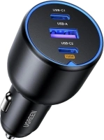 UGREEN Car Charger 130W USB C Fast Car Charge, 3-Port Cigarette Lighter USB Charger 12V Socket Compatible with iPhone 16/16 Plus/16 Pro/16 Pro Max/15/14/13/12,Surface Pro,Galaxy S24/S23