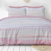 Sleepdown Ribbed Velvet Inky Wash Blush Pink Plain Reverse Duvet Cover Quilt Pillow Case Bedding Set Soft Easy Care - Single (135cm x 200cm),5056242893837